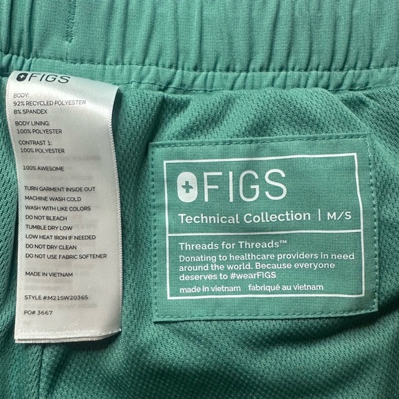 Figs Men’s Tansen Scrub Pants Eucalyptus Lined Jogger Size M/Short PO #3658 - Picture 11 of 13